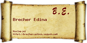 Brecher Edina névjegykártya